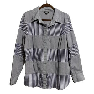 Worth Striped Checkered Block Long Sleeve Button Down Shirt Size X-Large